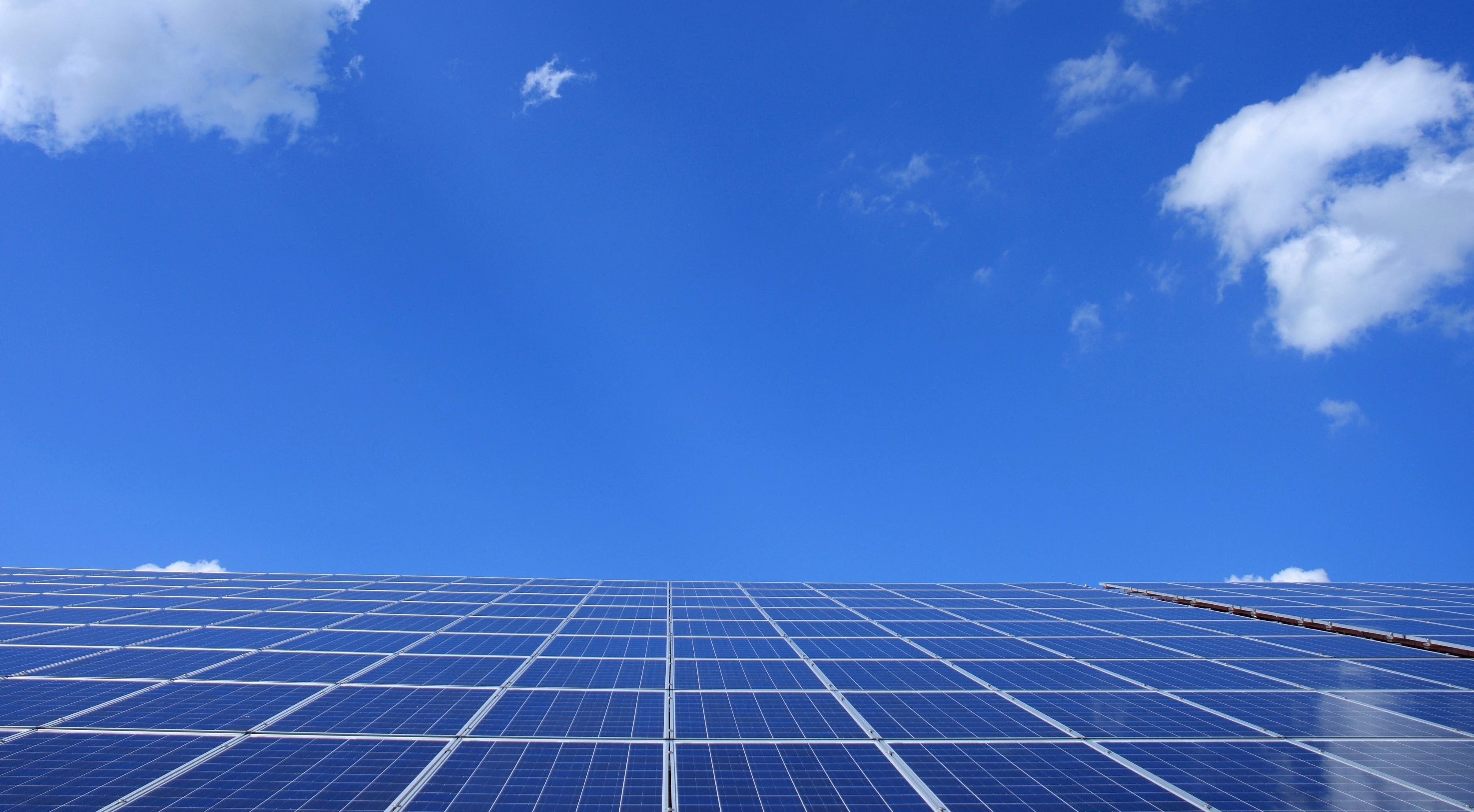 Solar panels under an open sky